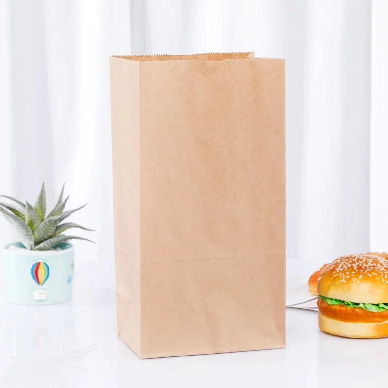 Custom Printed Food Grade Fast Food Take Away Packaging Greaseproof Paper Bag for French Fries Sandwich Roast Chicken