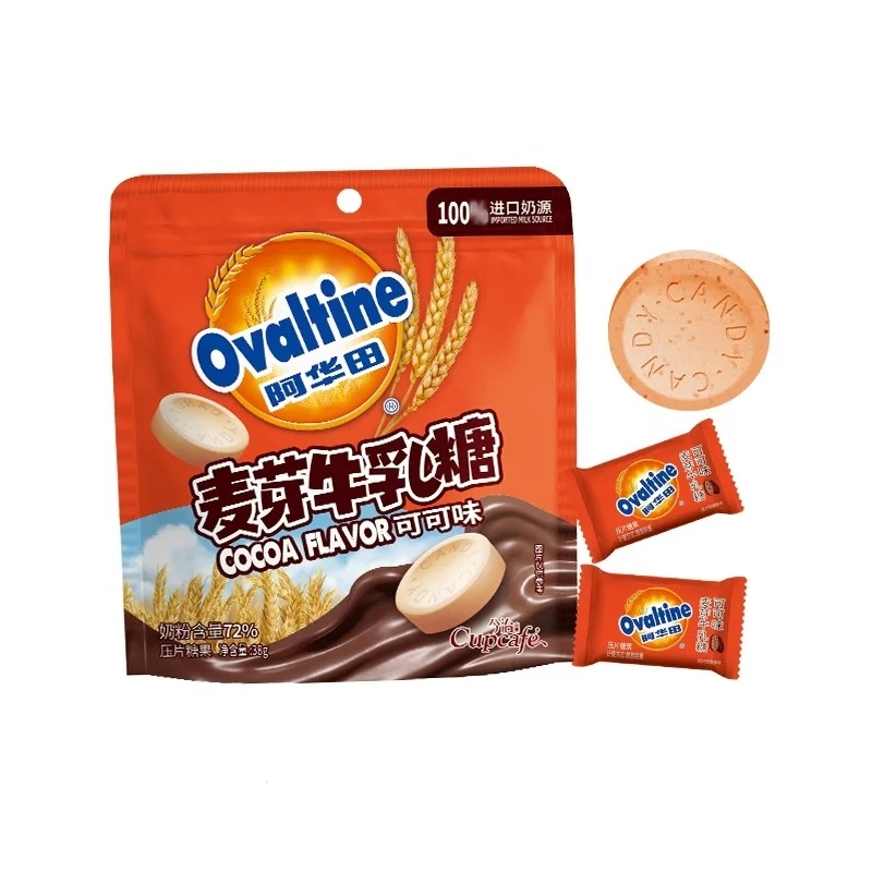 Wholesale 38g Exotic Snack Original Cocoa Flavor Malted Milk Candy Sweet and Delicious Treat for Leisure Packaged in Box