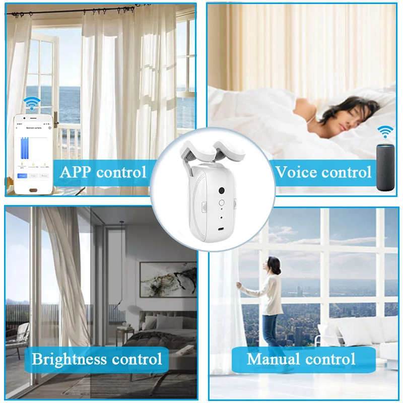 Wi-Fi Smart Roma Pole/T/U открывашка для штор с функцией голосового управления беспроводной автоматический робот Tuya занавес