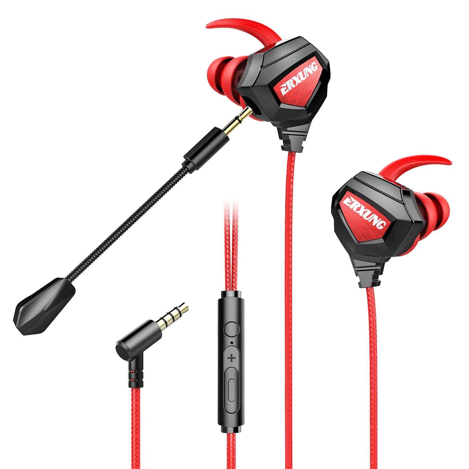 Gaming Wired Earphone  In Ear Earphone Stereo Race Sport Headset Game Headset with mic and dual speaker driver