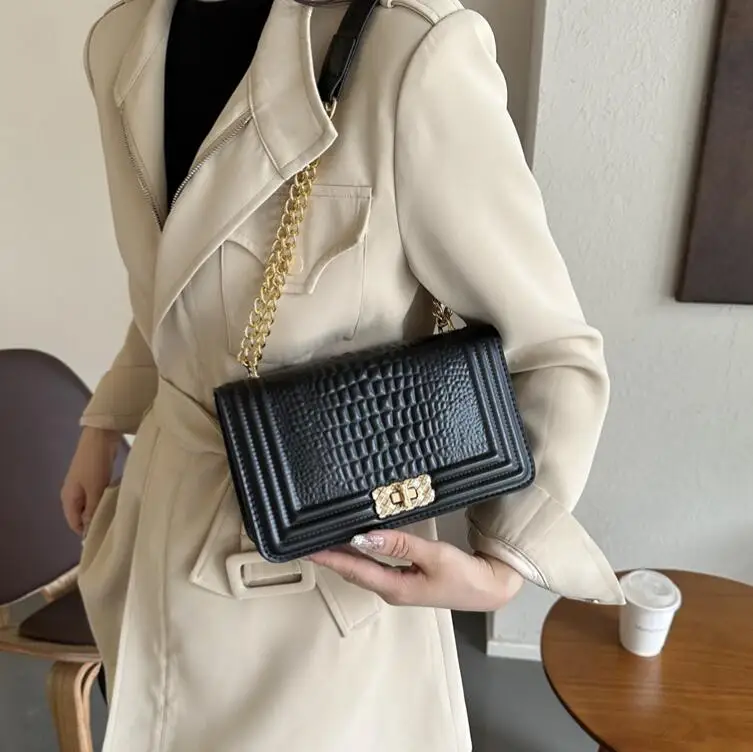 Wholesale Classical Alligator Pattern Purses And Handbags Designer Chain PU Leather Bags Women Handbags