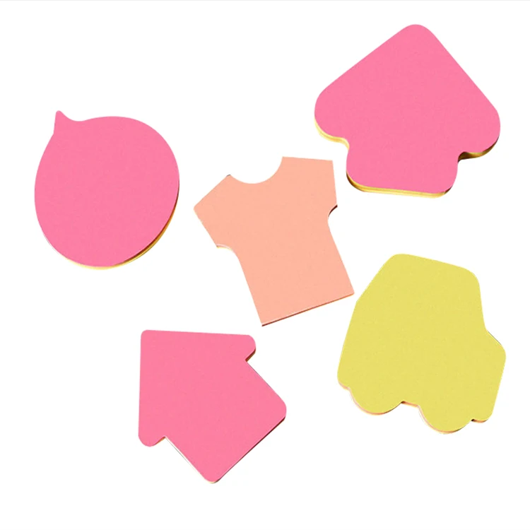 Self-adhesive Eco-friendly Cartoon Pink Yellow Color Custom Sticky Notes Cute Memo Pad