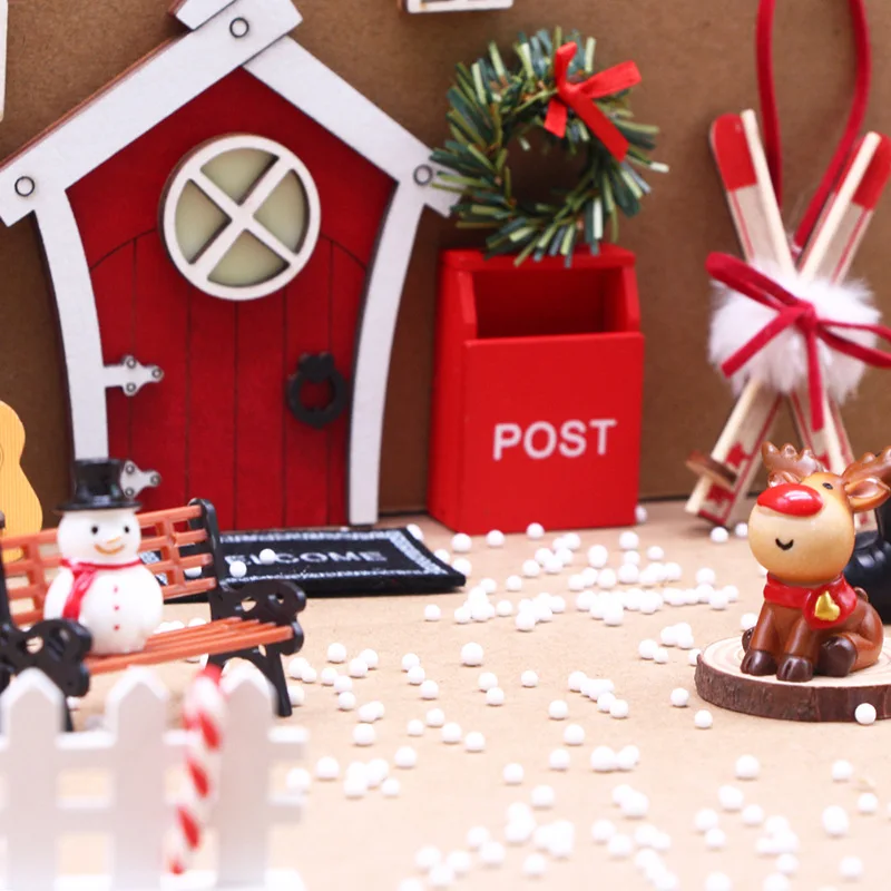 DL-008 2023 Cute Christmas Doll house elf snow man deer tree plush doll Christmas decoration set miniature scene model