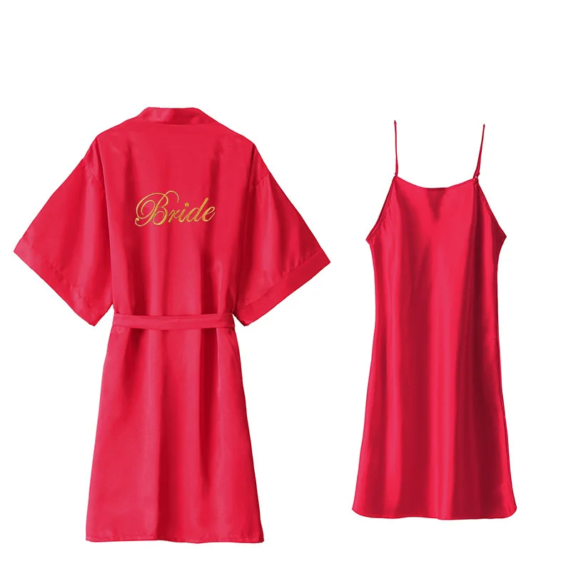 Sexy Women Bathrobe Night shirts Short Wedding Bride Bridesmaid Robes Dressing Gown Sleepwear