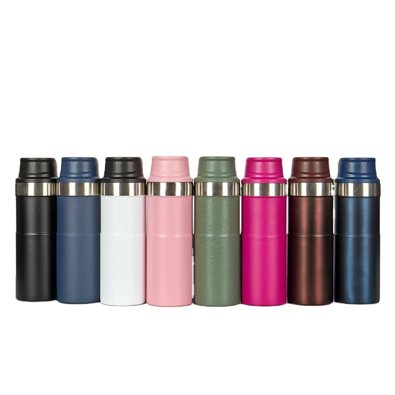 Creative new style vacuum insulated thermos double wall stainless steel sport water bottle with press lid