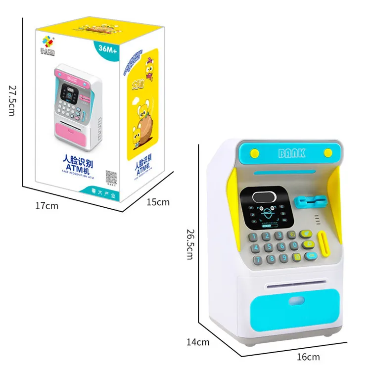 Intelligence Cash Box Piggy Bank Money Fingerprint ATM Machine For Children Digital Coins Cash Saving Safe Deposit Toy Kids Gift