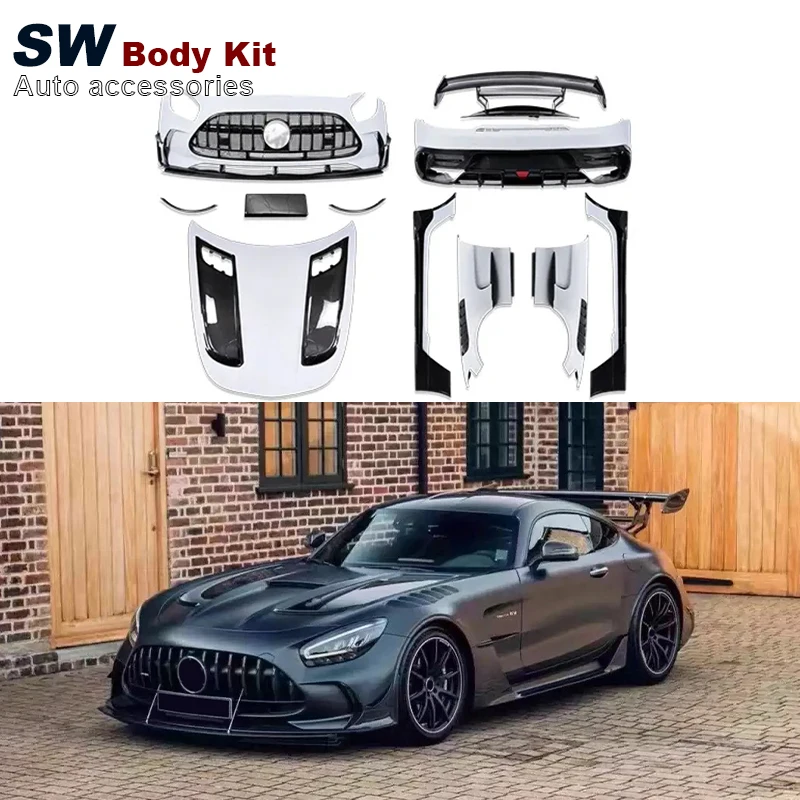Carbon Fiber Body Kit Black Series Style For Mercedes-Benz AMG GT GTC GTR GTS Upgrade Front Bumper Fender Rear Spoiler Bodykit