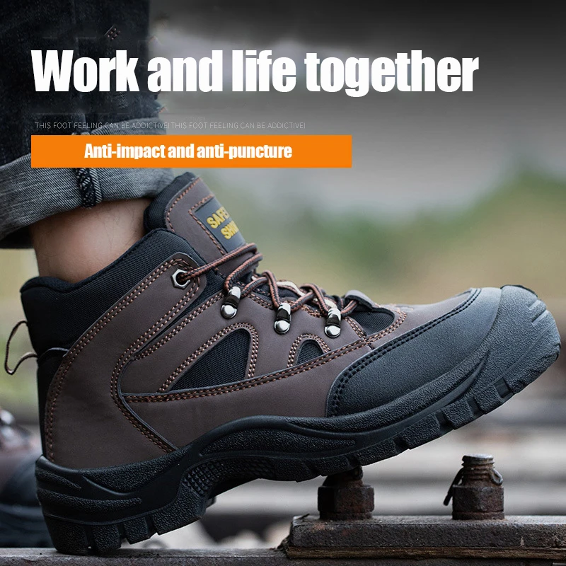 High Quality Safety Shoes Men Anti-impact Anti-puncture Boots for Worker Oil Resistance