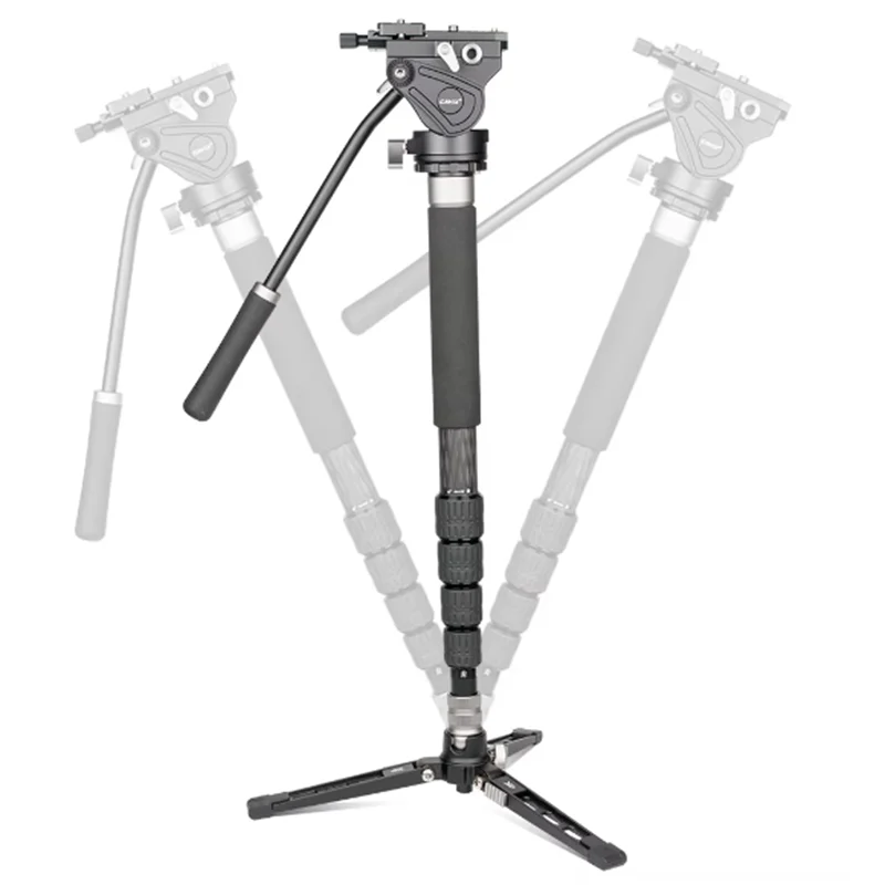 CAVIX Heavy Duty Flexible Extendable Tripod Stand 5-Section Carbon Fiber Monopod For DSLR Camera Photography