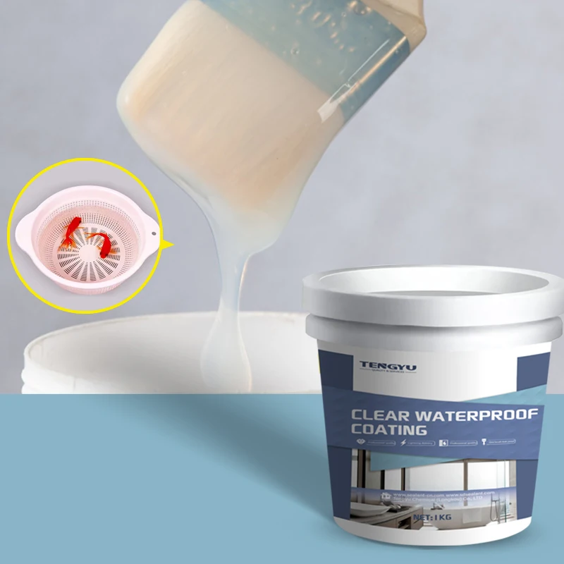 Factory price 100g 300g 1kg 20kg invisible water based clear acrylic waterproof coating for tiles