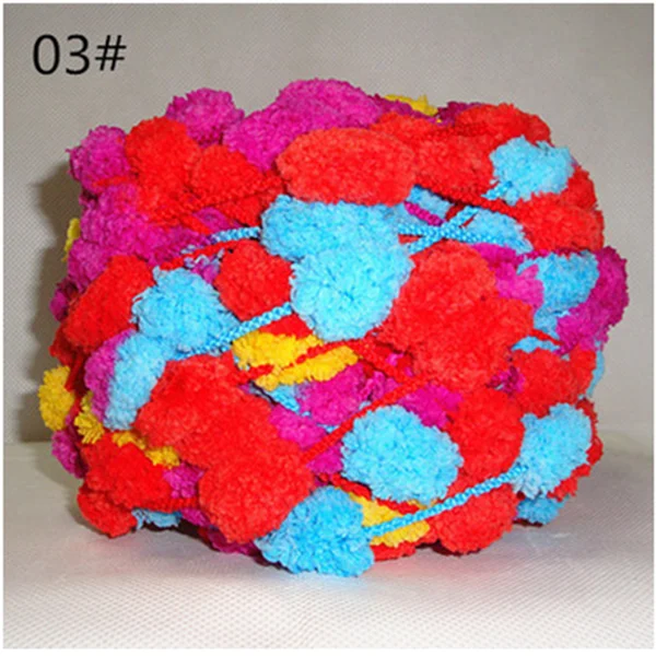 Manufacturer Cheap Wholesale Good Quality Polyester Small Pom Pom Yarn For Knitting