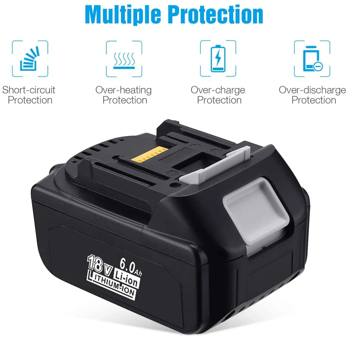 Tool battery for makita 18V 3.0ah compatible with makita 18V battery with LED Indicator  BL1830 BL1830B tool battery