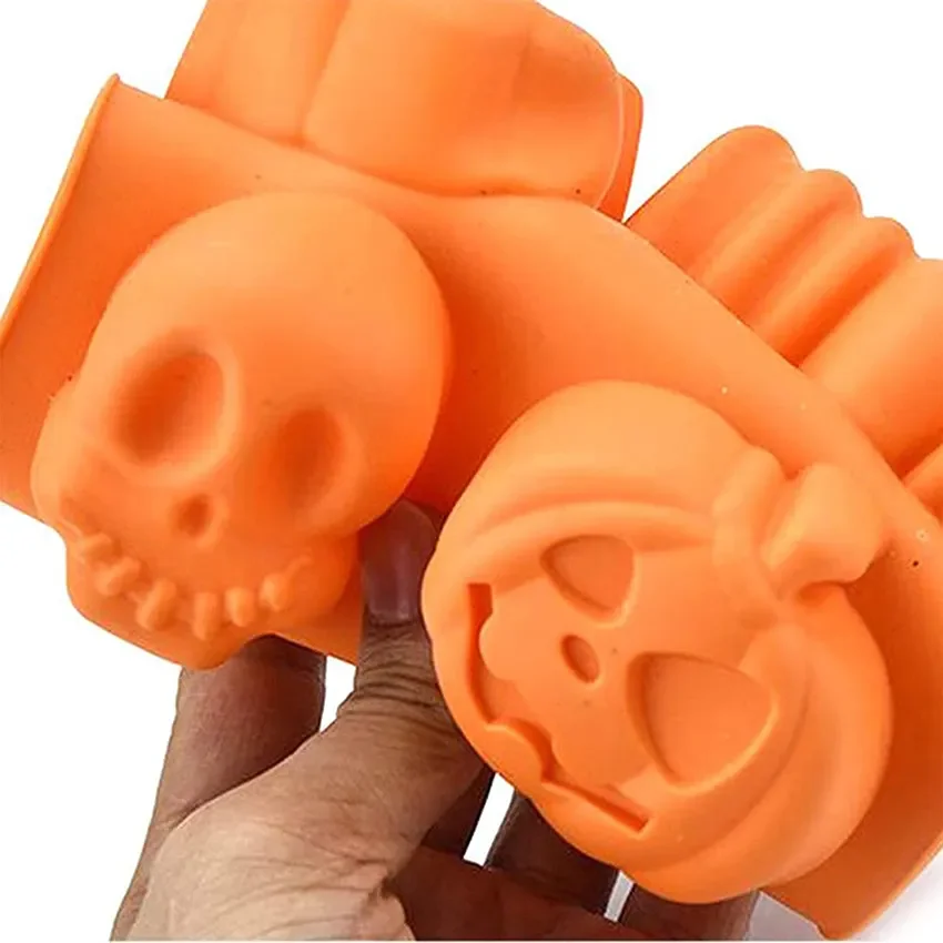 Halloween Eco-Friendly Silicone Mold Chocolate Candy Gummy Jelly Ice Cube Melting Cookie Soap Crafting Various Halloween Shapes