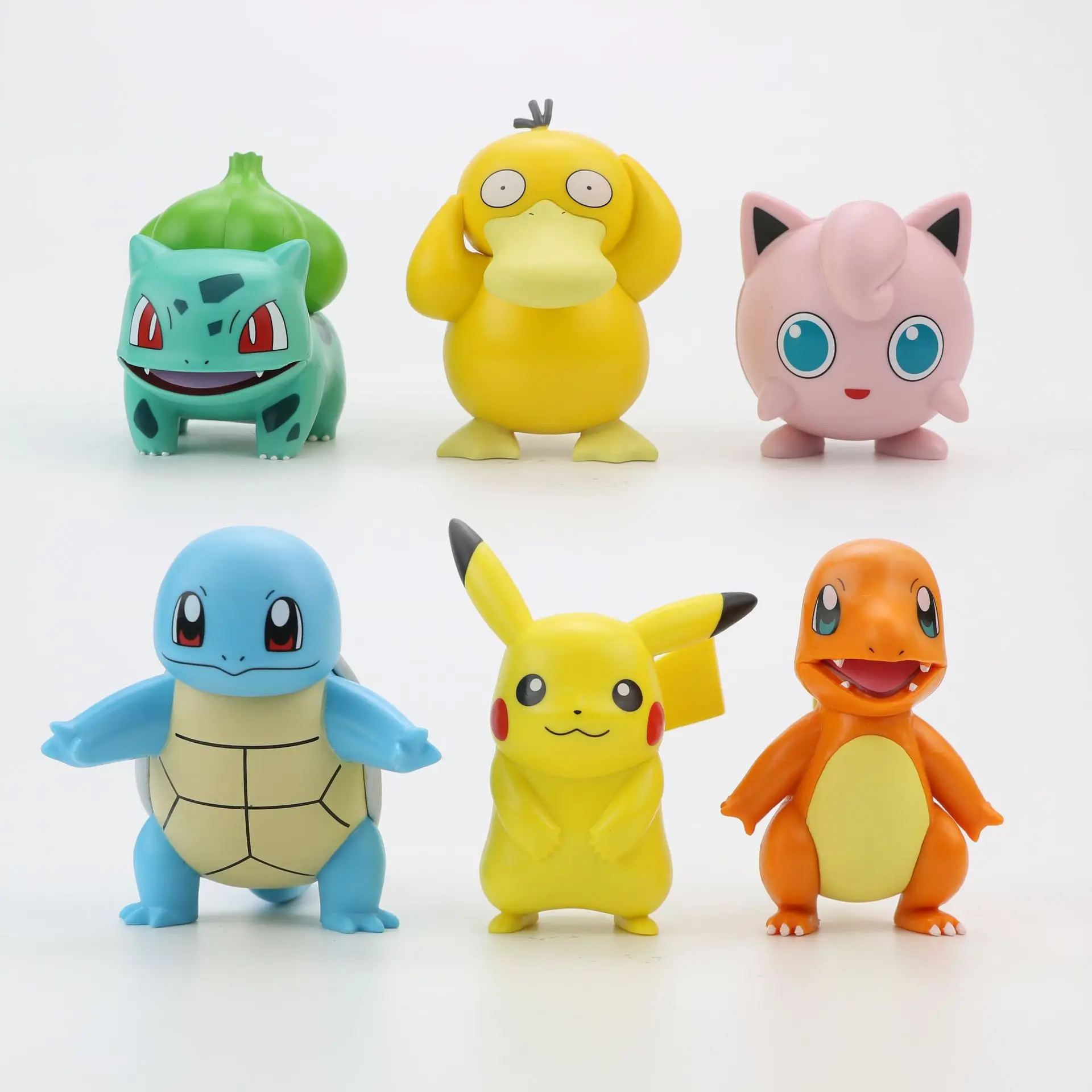 Pvc Pika-chu Action Figure Model Poke-mon Doll Pika-chu Snorlax Bulbasaur Psyduck Squirtle action figure Pokemones Anime Figure