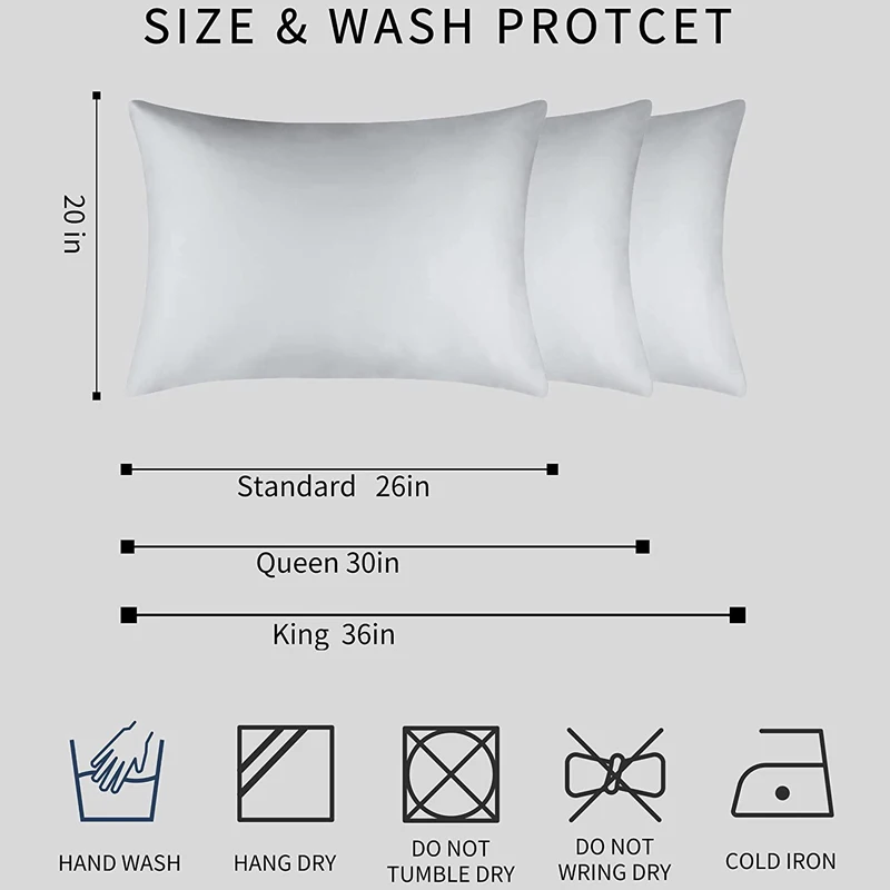 19Momme 100% Pure Silk Pillowcase with Envelope Closure 600 Thread Count Silk Pillowcase