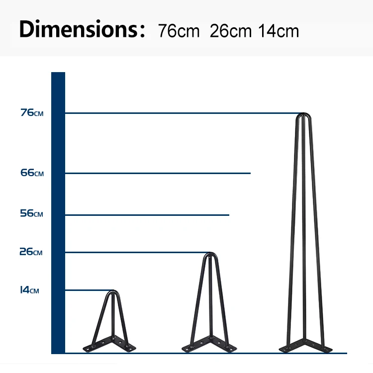 HJY Wholesale Metal Cast Iron Coffee Bench Hairpin Furniture Table  Legs