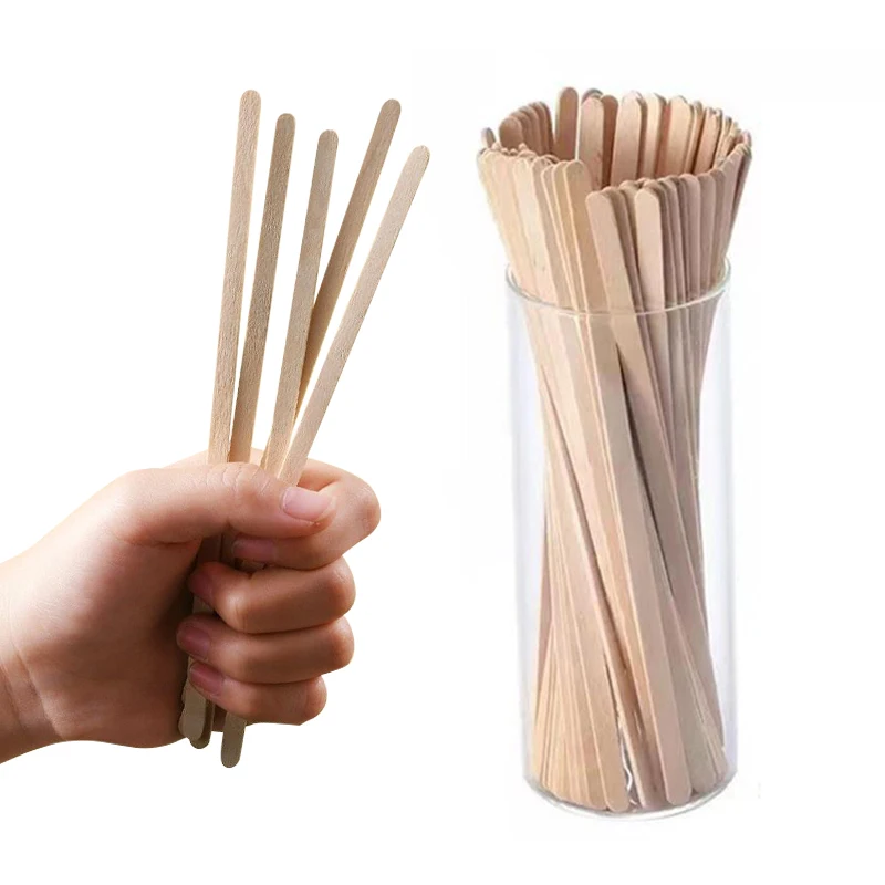 Coffee Stirrers Disposable Wooden Coffee Stir Sticks - Biodegradable Eco-Friendly Round-End  Wooden Stir Sticks