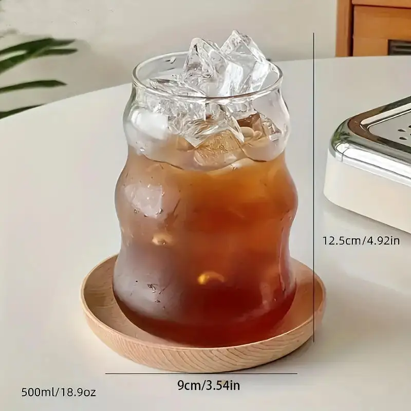 Hot Selling Minimalist Striped Transparent Glass Cups Creative Juice Water Cups Soda Bubble Tea Coffee Cups