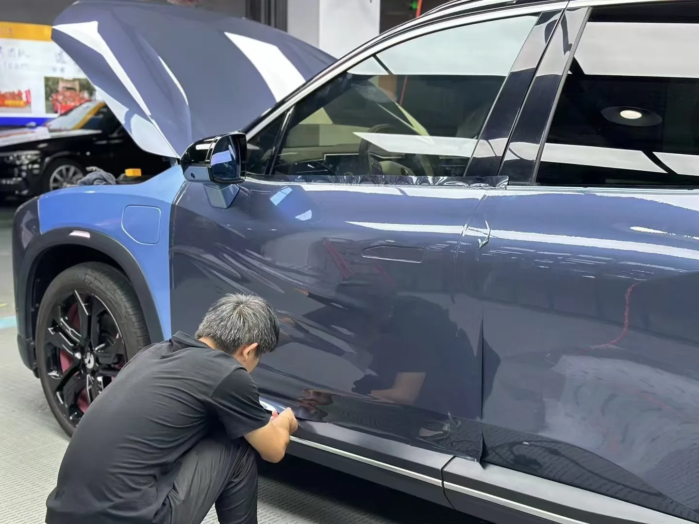 PET Supergloss metal Blue South Pole Star Blue Color PVC pet car packaging vinyl full car covered packaging color-changing film