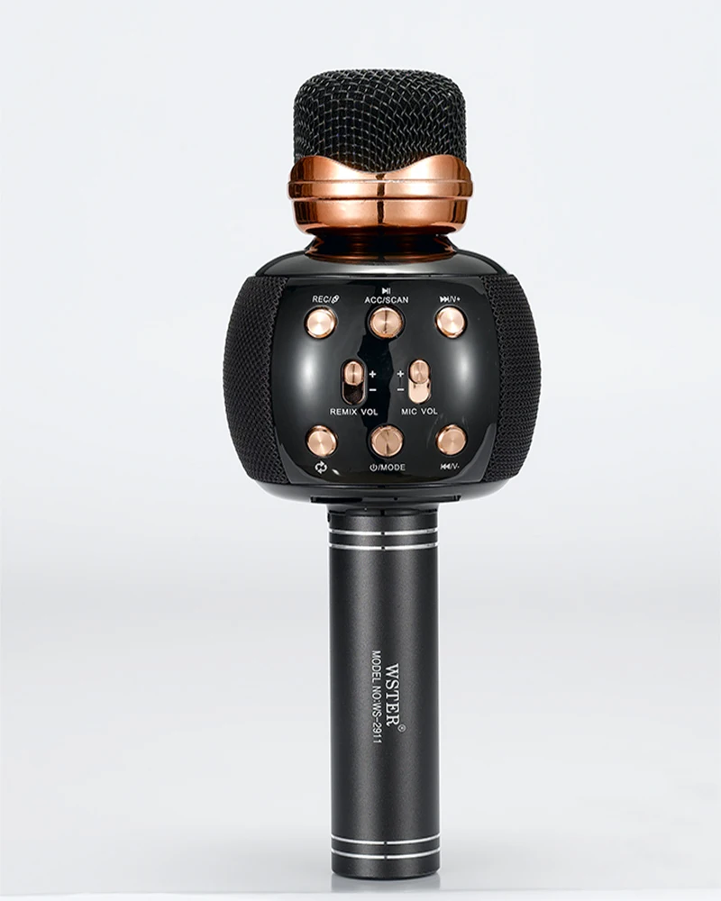 Ws2911 youtube mike with speaker blue tooth wireless  karaoke mike musical mike receptor blue tooth speaker