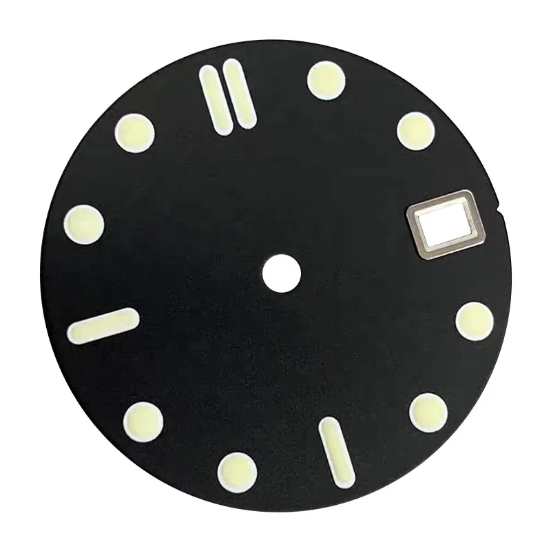 New 28.5mm Nologo Watch Dial Luminous Date Window Fit NH35 NH35 4R36 Movement