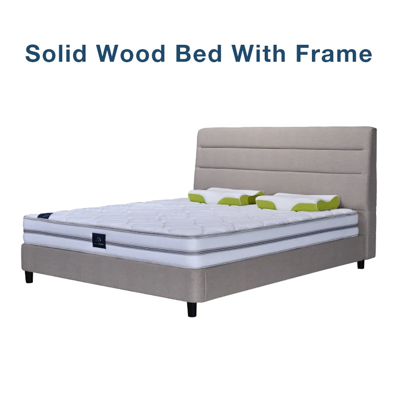AIDI Free Sample Modern Soft Bed Frames Set Room Furniture Set Luxury Unique Fabric Slatted King Queen Size Wood Bed With Frame