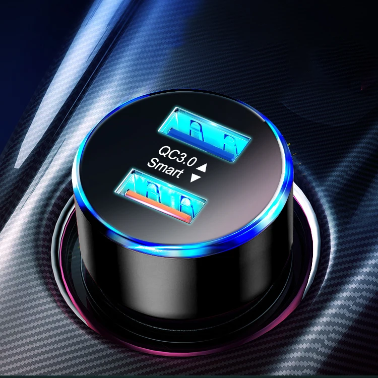 
Factory Direct Sale 30W Quick Charging QC 3.0 Mini Dual Usb Car Charger 