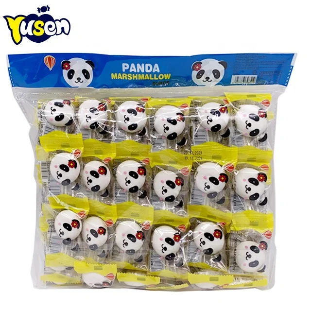 2.5g Marshmallow Factory Cute Panda Shape Candy Fruity Flavor Weddings Snacks with 3 Color Box Packaging Casual for Daily Use