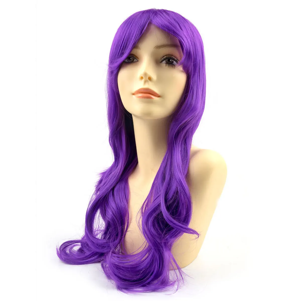 Long Wavy African American Synthetic Hair Purple Wig Heat Resistant Cosplay Synthetic Ladies wigs