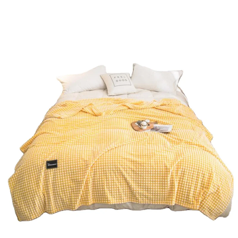 High quality luxury light weighted cozy super soft plush microfiber solid flannel throw blankets fleece blanket for home blankets for winter