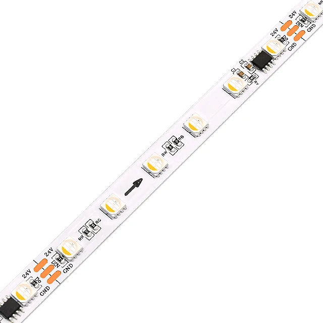 Цифровая гибкая светодиодная лента Ucs2904 Dc12v 84 светодиода 14 пикселей 5050 Smd Светодиодная Rgbw для украшения дома