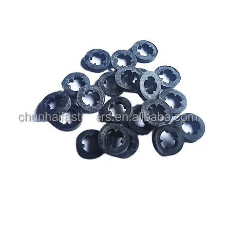 
black pvc washer roofing the hole with dentation 