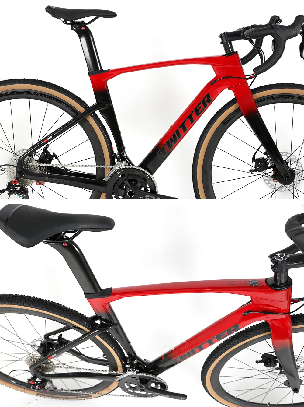 TWITTER Gravel V2 24 Speed Carbon Fiber Road bicycle Gravel Bike 700C roadbike