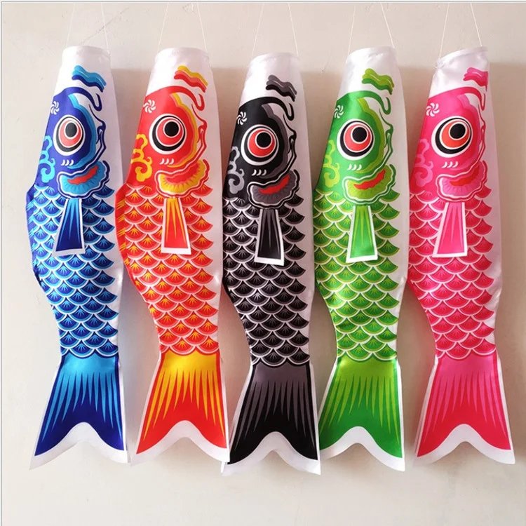 Wholesale Hanging Decor Japan Fish Flag Japanese Carp Flag Banner Stain Polyester Koi Fish Windsock
