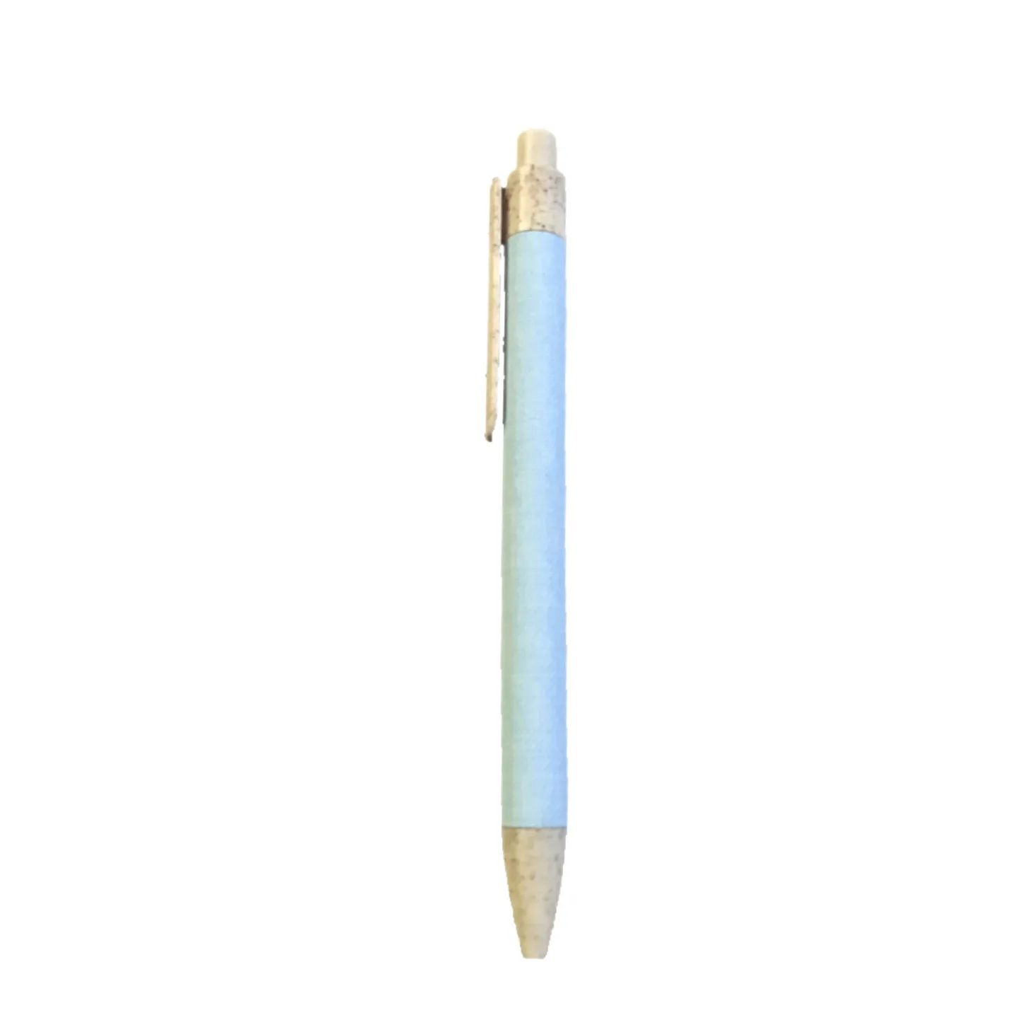 Press ballpoint pen degradable kraft paper tube pen wheat straw straight grain advertising pen