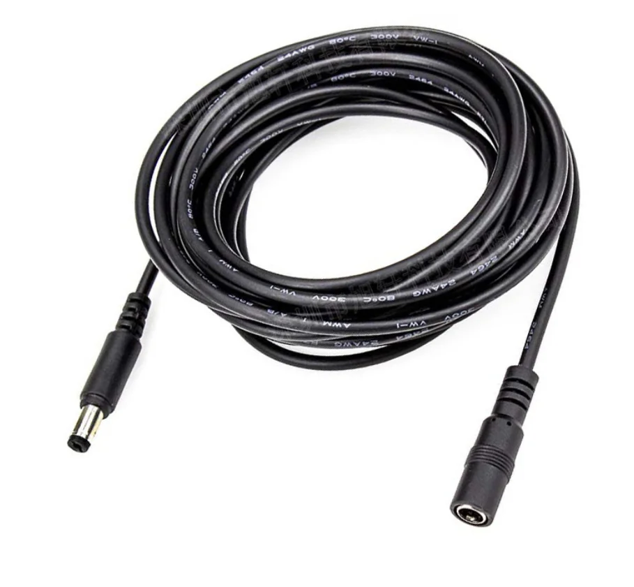 12VDC line 5m power extension cord solar street lamp 5521 male and female pair plug-in dc wire