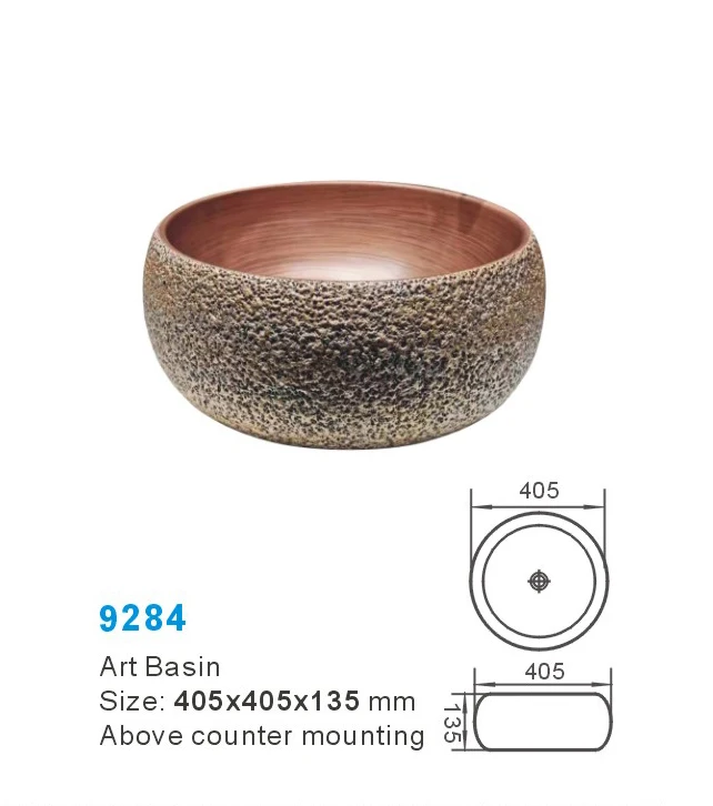 New Elegant Bathroom Washing Hand Above Counter Top Basin Luxury Ceramic Basin Sink