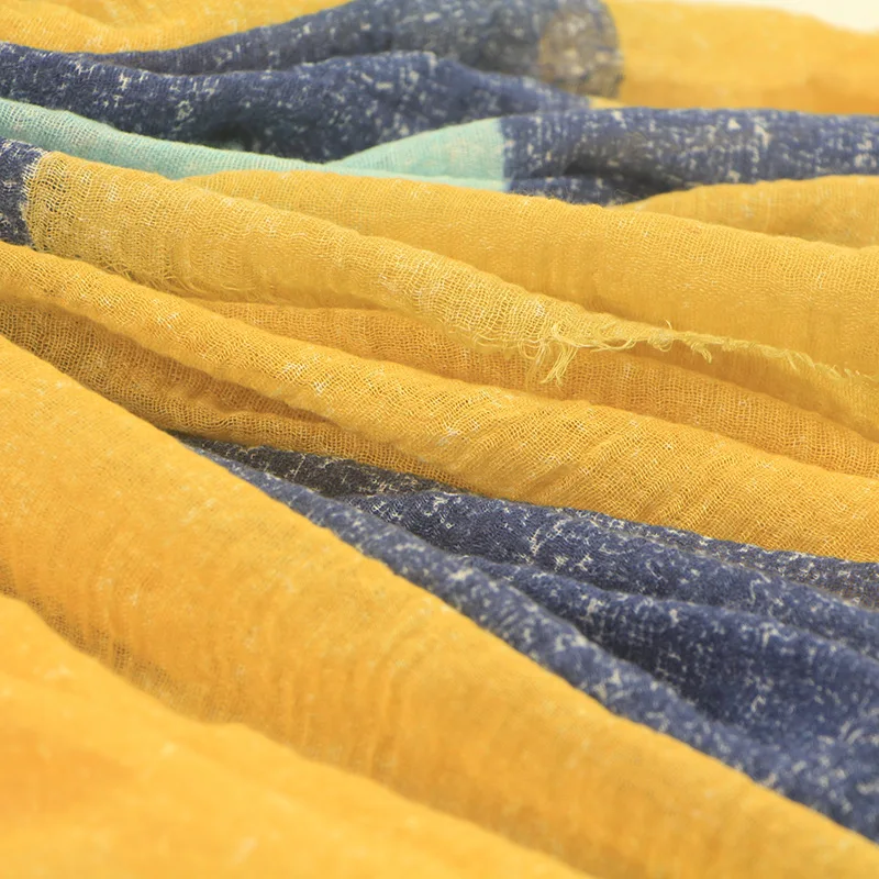 Женский шарф из хлопка и льна, модная повязка на голову в европейском и американском стиле на осень и зиму