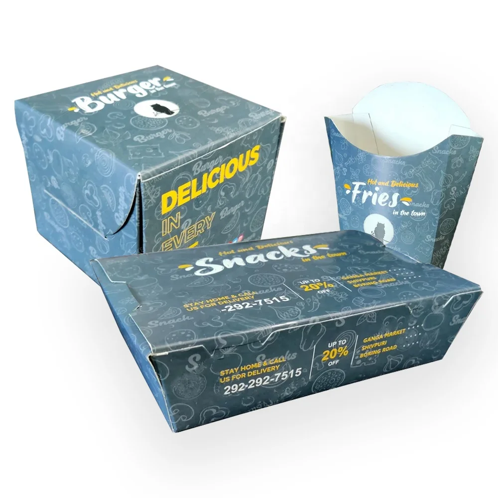 Customized Take-Out Box Set Biodegradable Packaging Disposable Take Out Container Takeaway Food Box