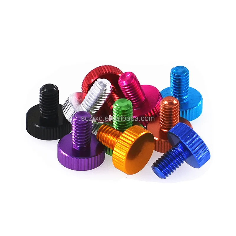 Colorful Knurled Head Thumb Screw Anodizing Aluminum Alloy M3M4M5M6 Thumb Screw For Computer Case