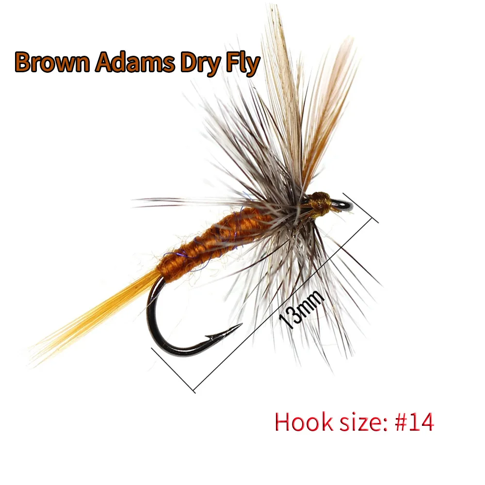 13mm Grey Brown Hand Made Parachute Dry Fly Adams Artificial Trout Fishing Lure Bait Fly Fishing Dry Flies