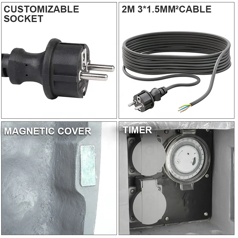 New Design Power Timer Stron Appearance Steckdose Waterproof Outlet Garden Power Stake Outdoor Socket