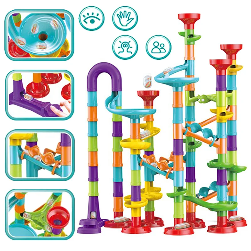 Hot selling Marble Run Toy Set 142 pcs Pack Educational Toys For Kids Marble Run Building Blocks