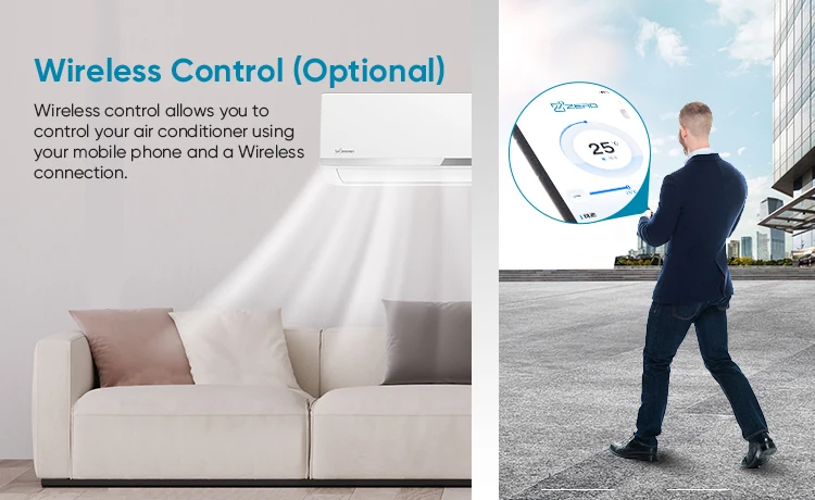 ZERO R410A 9000 12000 BTU Mini Split Air Conditioners 1.5 Ton AC Inverter 220v Wall Mounted Smart Air Conditioner