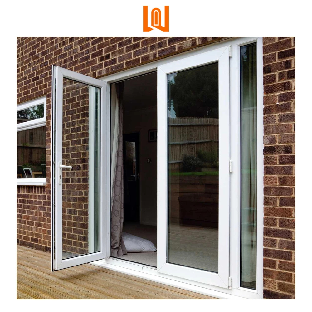 Modern Design Residential Double Triple Glass Plastic PVC Door Vinyl Casement French Doors