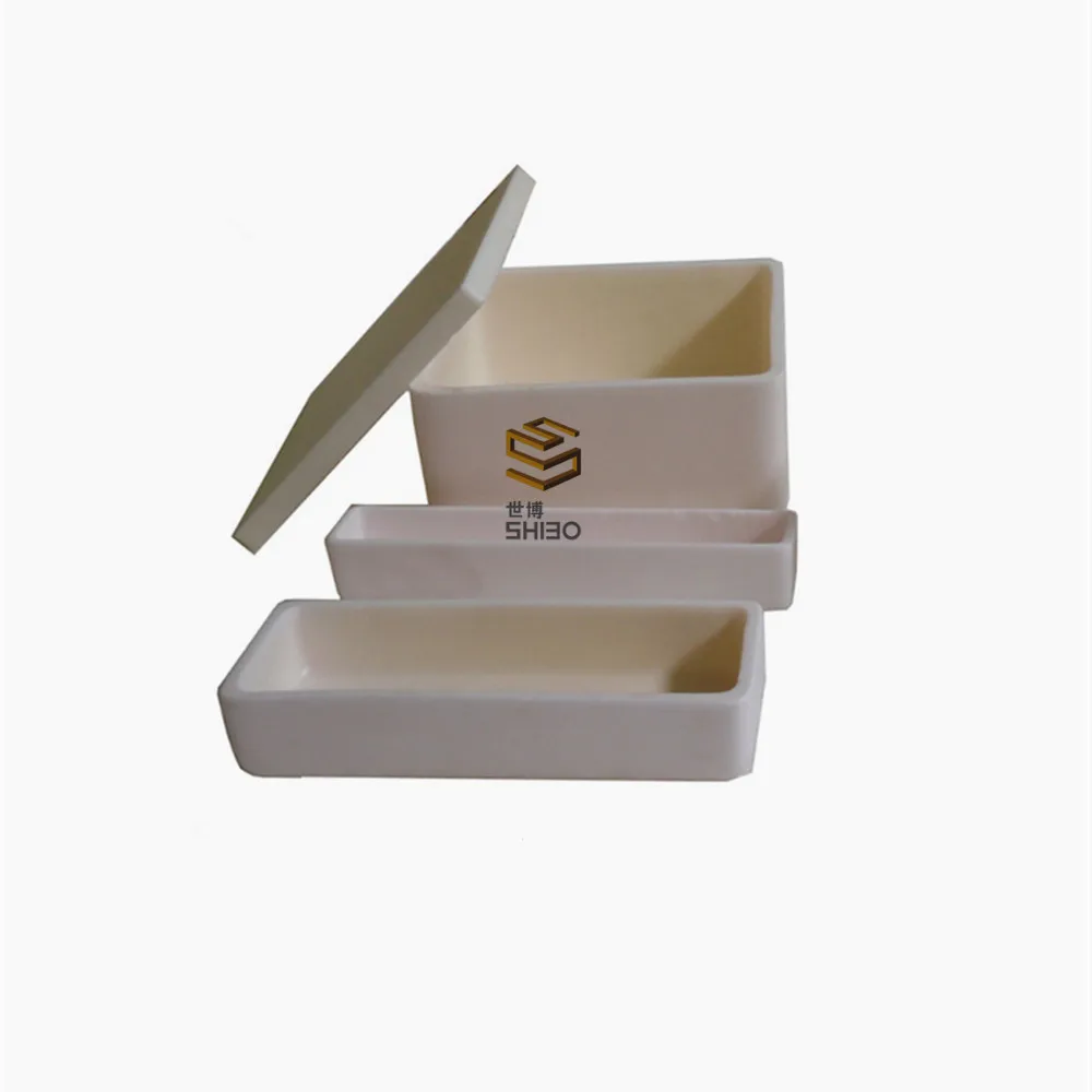 99.7% Al2O3 глиноземный керамический корундовый тигель, глиноземная лодка