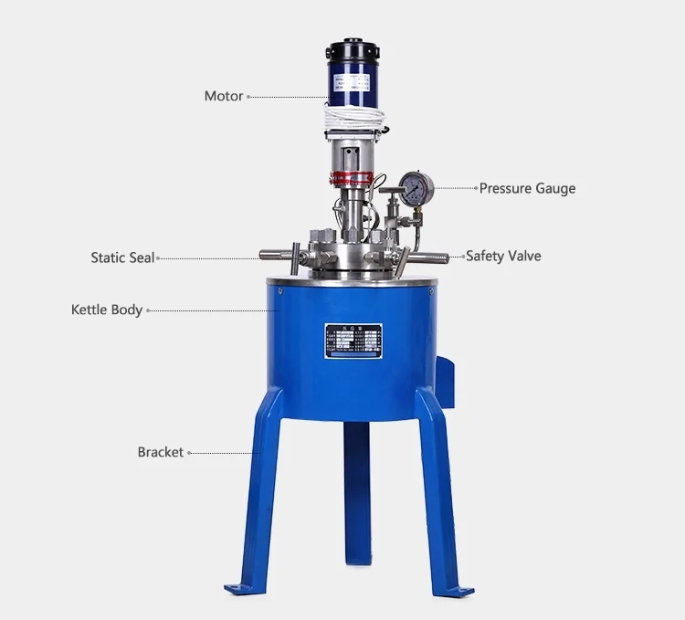 Woming Support Customization Stainless-steel Vertical Industrial Autoclave High Pressure Stirred Reactor