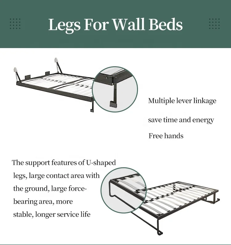 Vertical Tilting Double Size Saving Place Home Use Wall Bed Murphy Bed One Piece with Wardrobes Surroundings