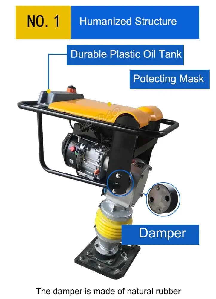 Vibratory Compactor Tamper Machine Earth Tamping Rammer With Gasoline