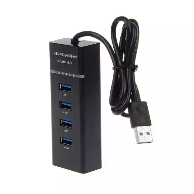 Прямая продажа с фабрики USB3.0 hub Высокоскоростной 4-портовый USB2.0 док-станция USB концентратор со светодиодной подсветкой из 30 см кабель для настольных